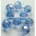 Perles en verre cristal plat, gros perles en verre rond